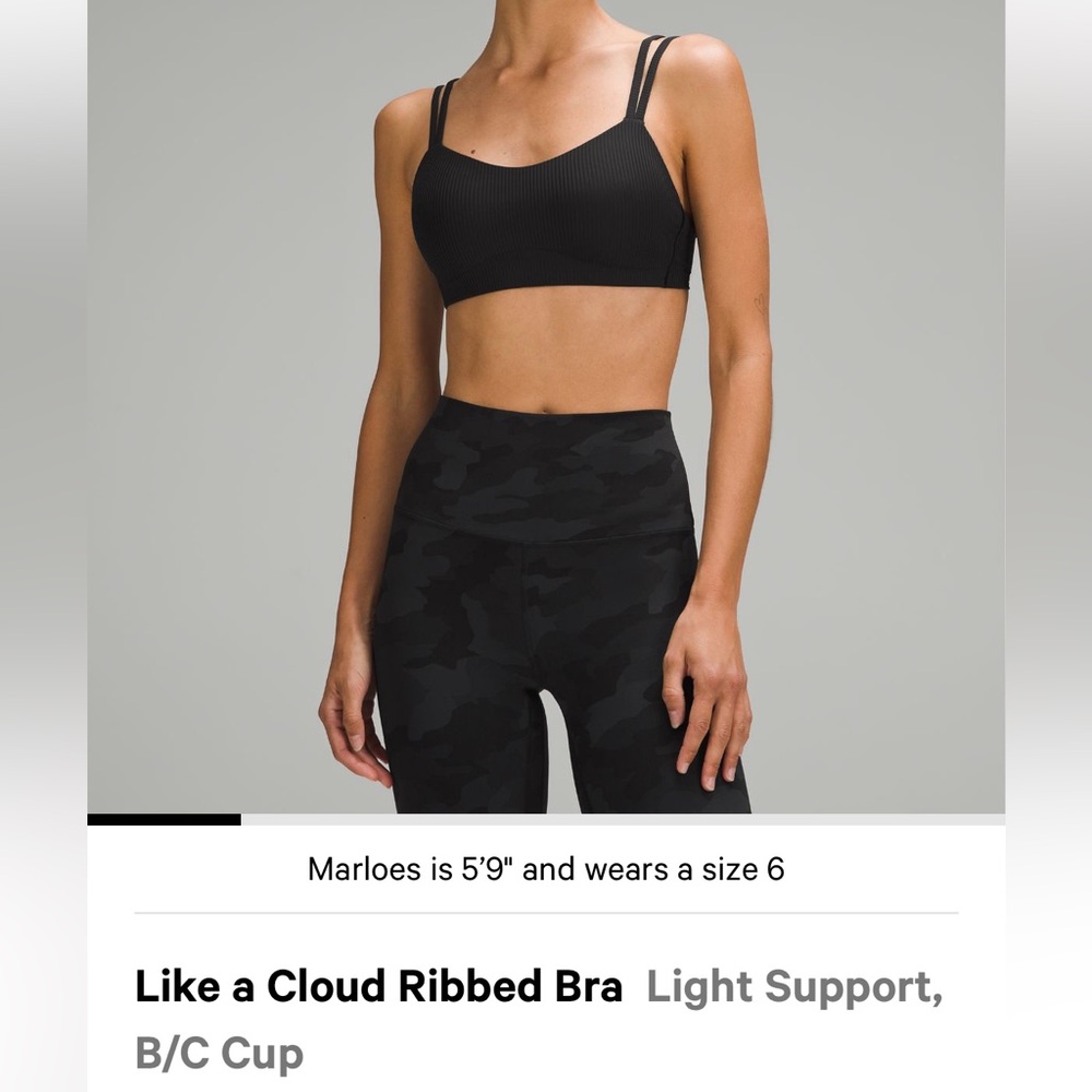 Lululemon Like a Cloud Ribbed Bra Light Support
